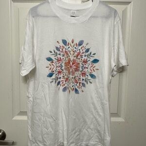 Floral Mandala White Short Sleeve Tee